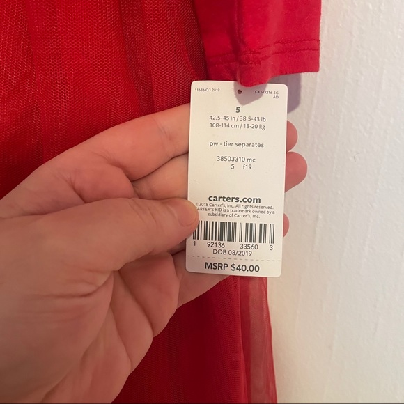 CARTER’S KID Red Valentine’s Dress - Picture 5 of 5